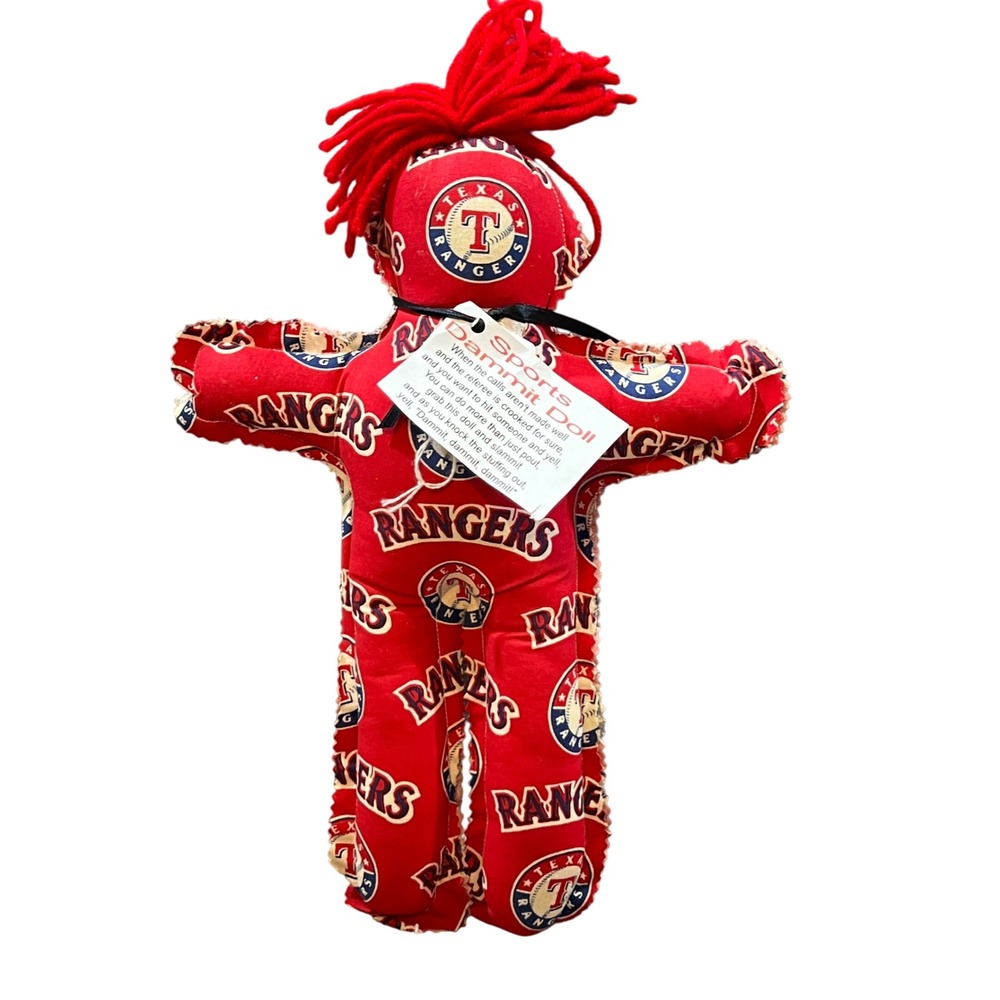 665 | NWT Dammit‎ Doll Texas Rangers MLB Sports Stress Plush Red OS